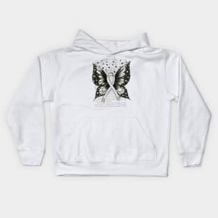 Thyroid Cancer Ribbon w/ wings- black Kids Hoodie